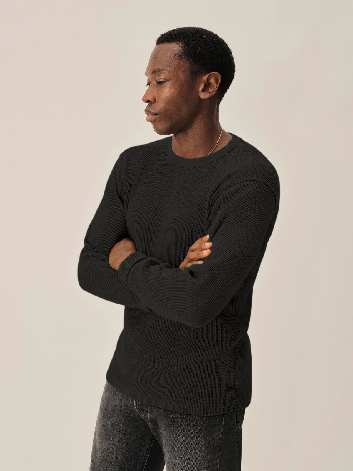 Vintage Black Toughknit Thermal L/S Crew