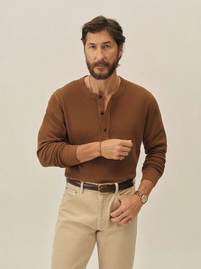 Cacao Vintage Thermal Henley