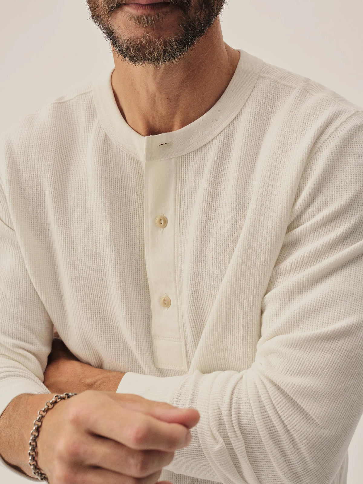 Natural Vintage Thermal Henley