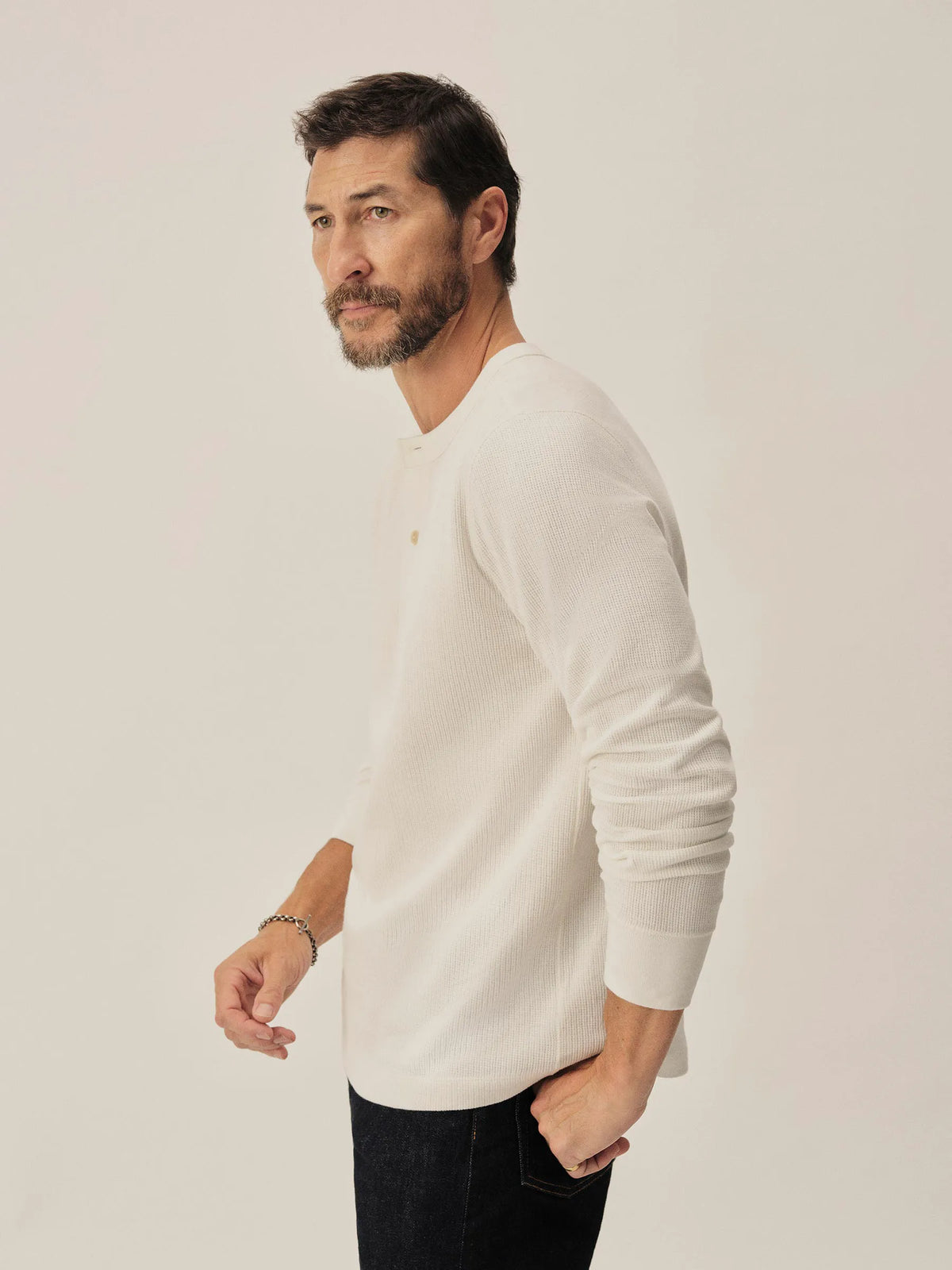 Natural Vintage Thermal Henley