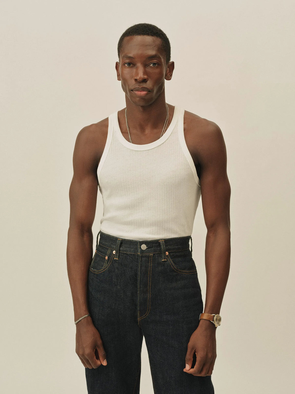 White Slingshot Cotton Tank