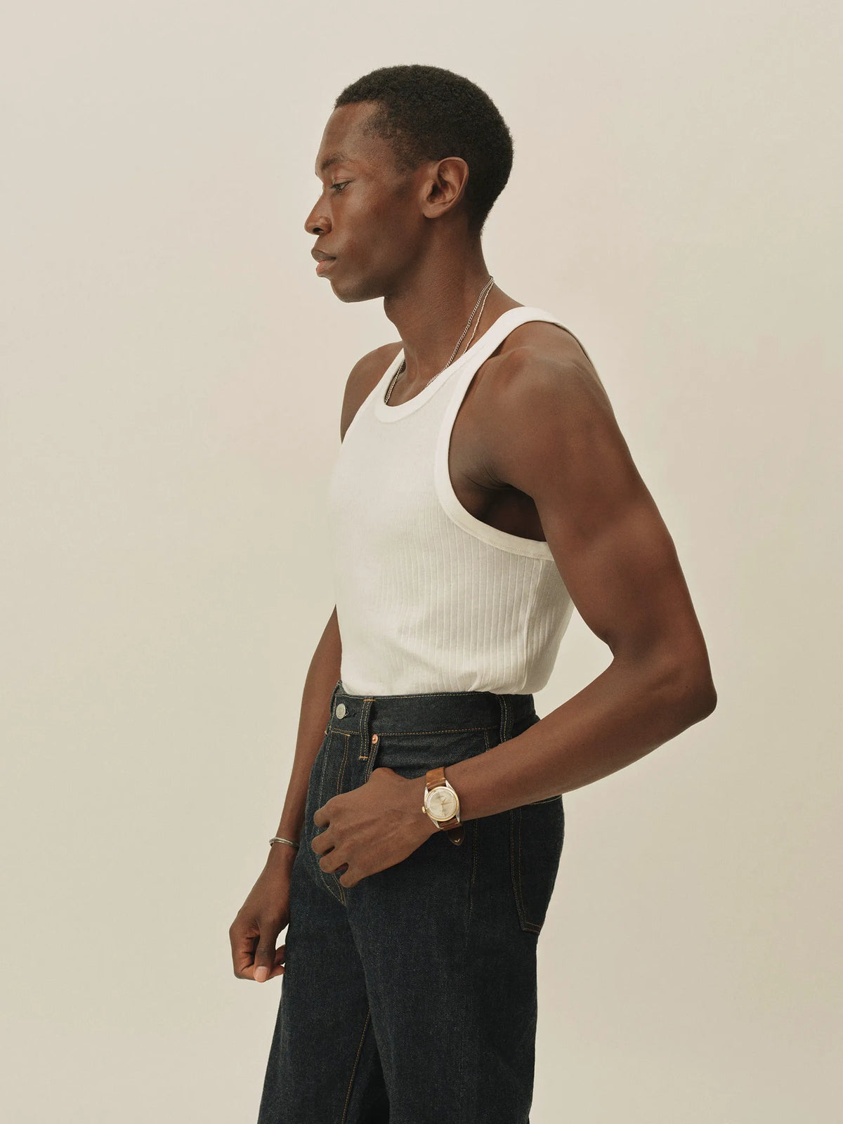 White Slingshot Cotton Tank