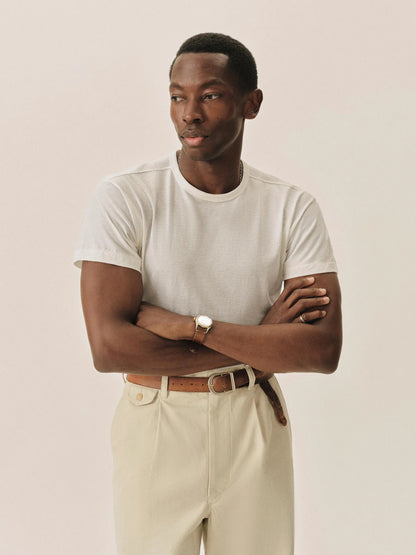 White Japanese Cool Cashmere Knit Tee