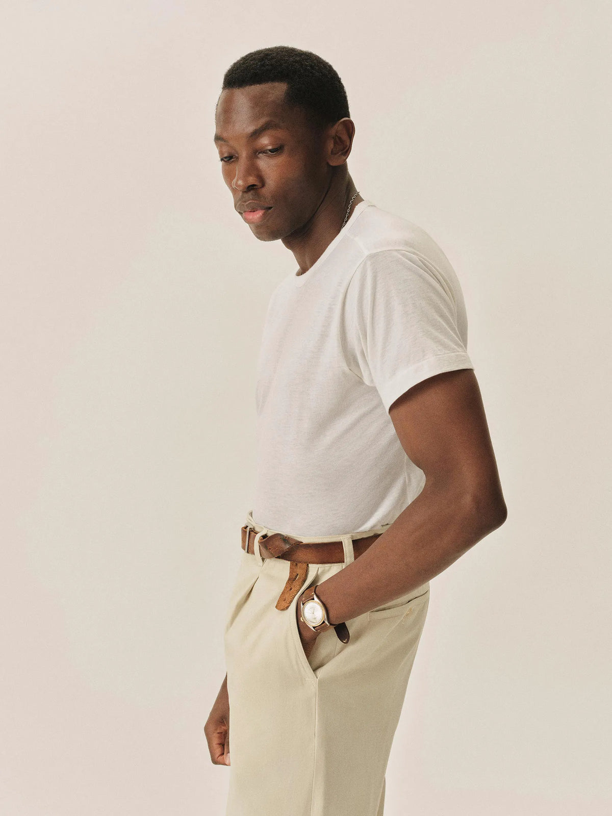 White Japanese Cool Cashmere Knit Tee