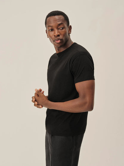Black Japanese Cool Cashmere Knit Tee