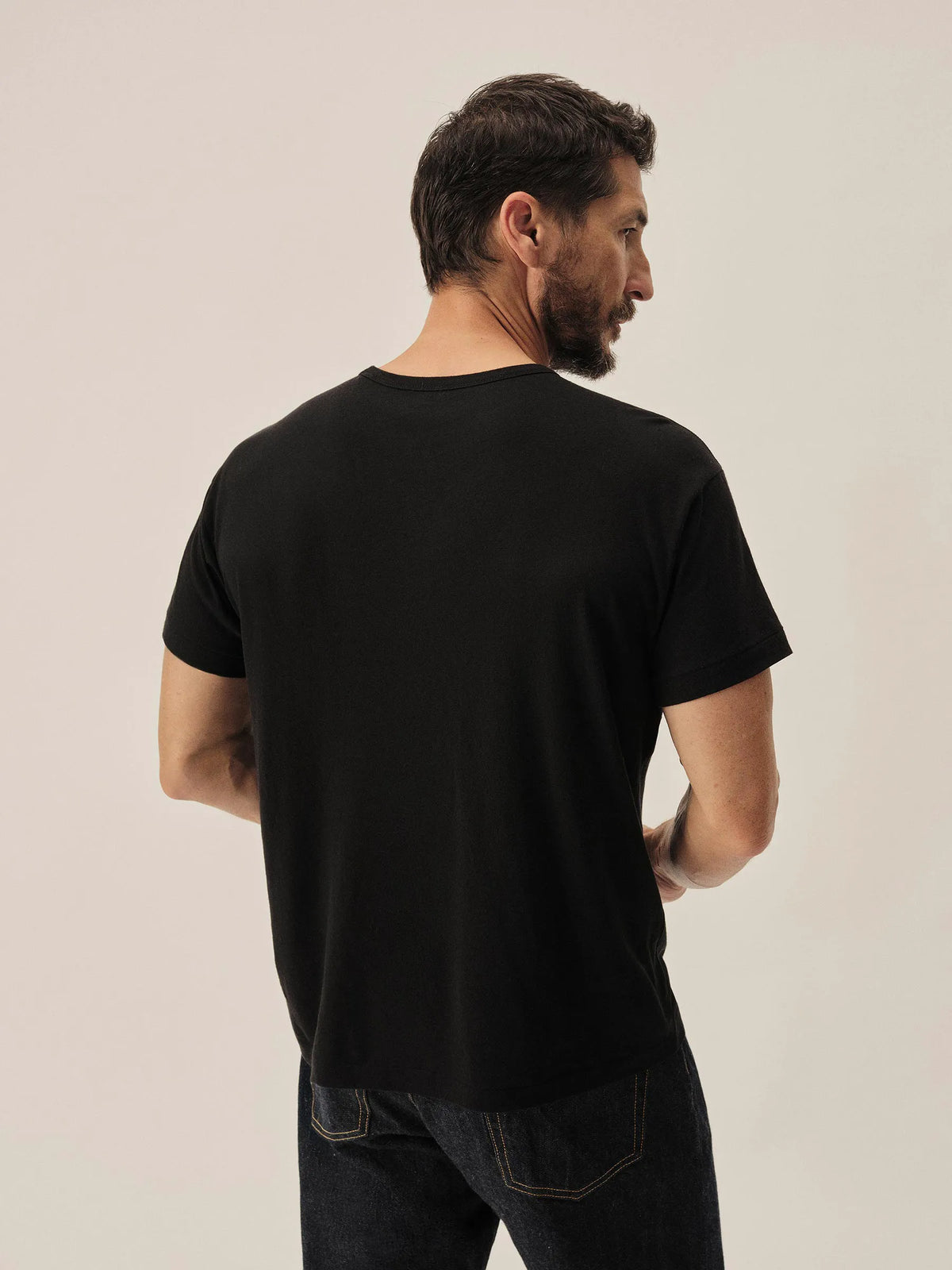 Black Japanese De-Luxe Cotton Linen Knit Tee