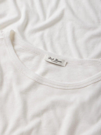 White Japanese De-Luxe Cotton Linen Knit Tee