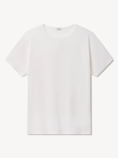 White Japanese De-Luxe Cotton Linen Knit Tee