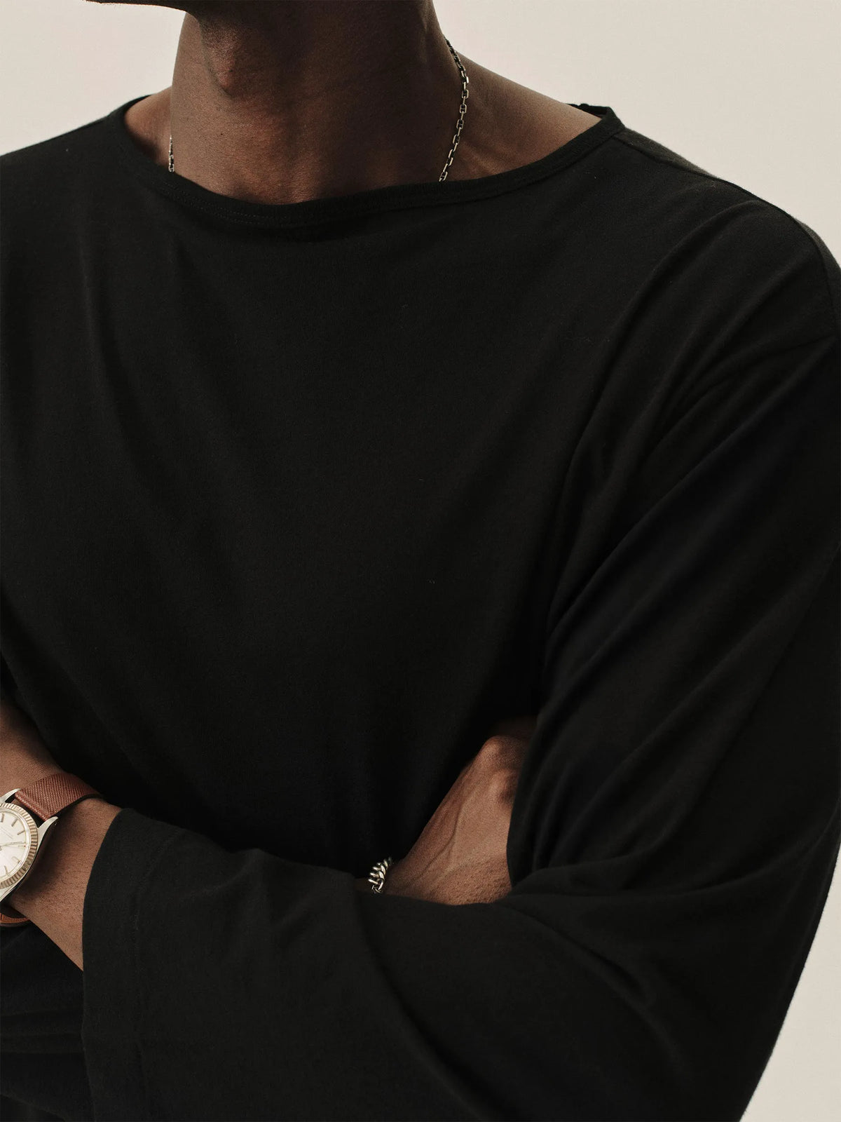 Black Japanese Cool Cashmere L/S Mariner Tee