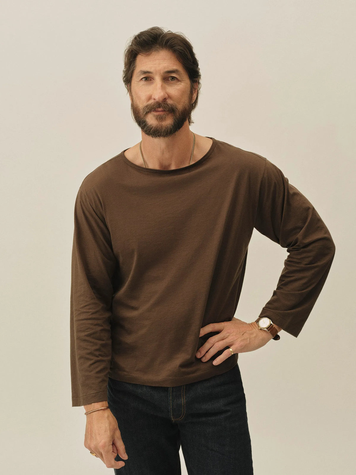Coffee Japanese Cool Cashmere LS Mariner Tee