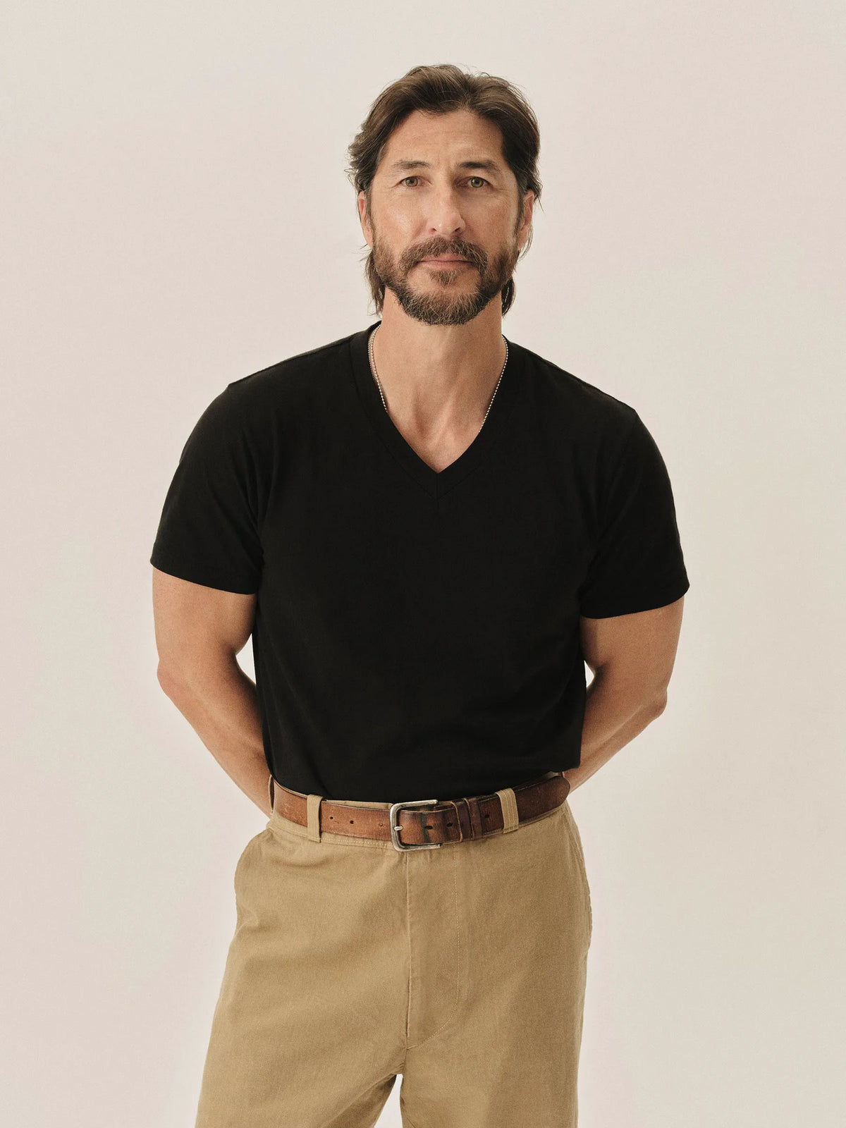 Black Pima Classic V-Neck Tee