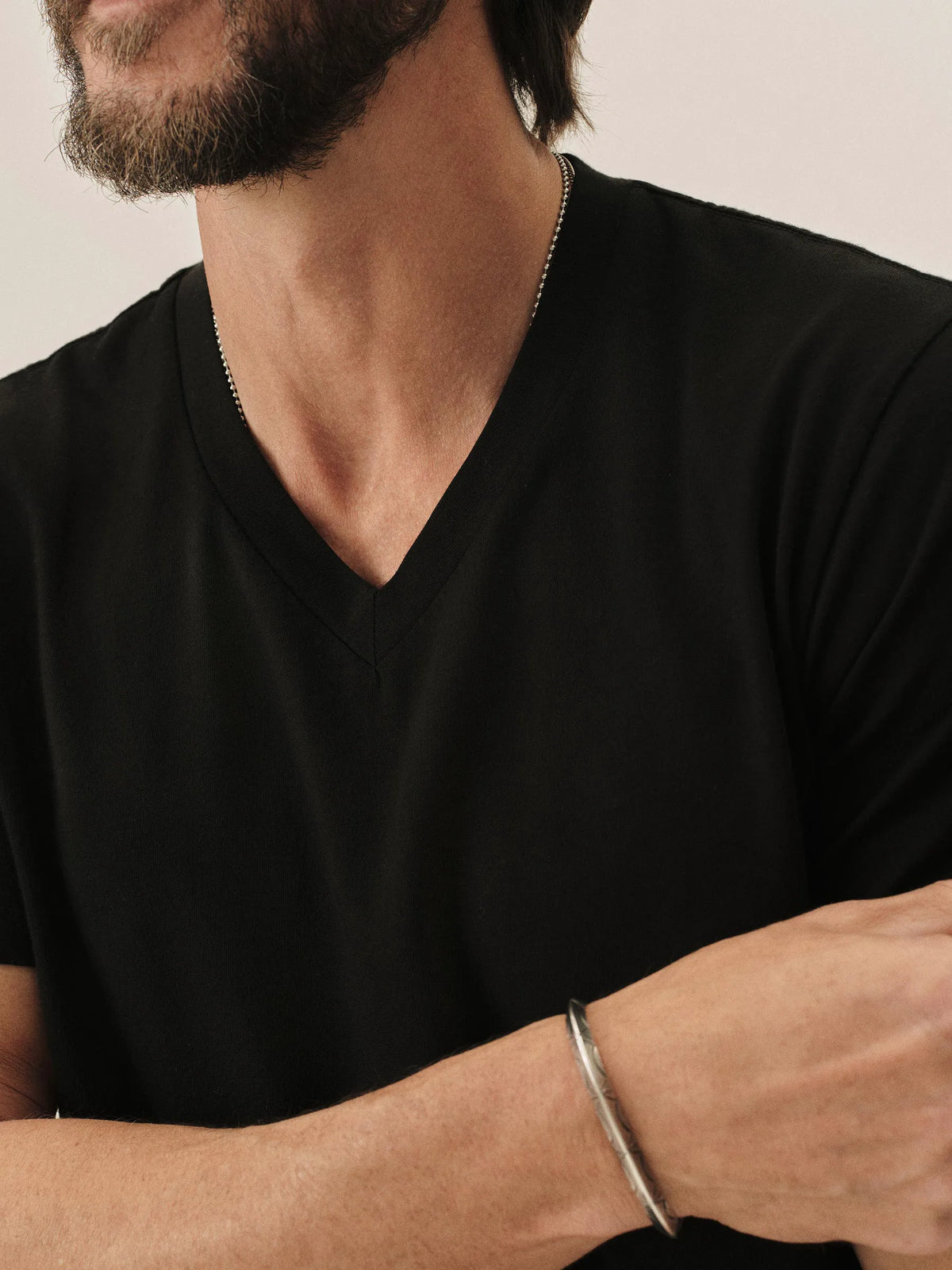 Black Pima Classic V-Neck Tee