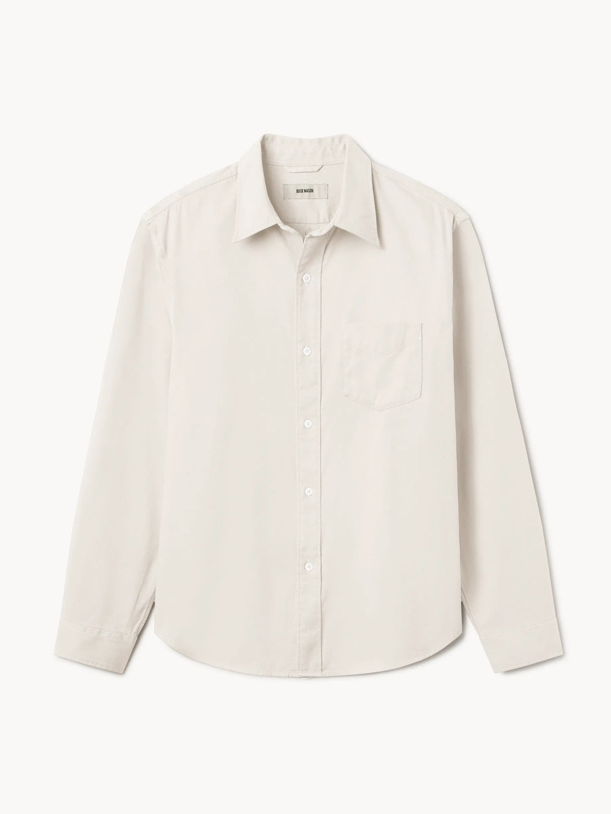 Natural Draped Twill One Pocket Shirt