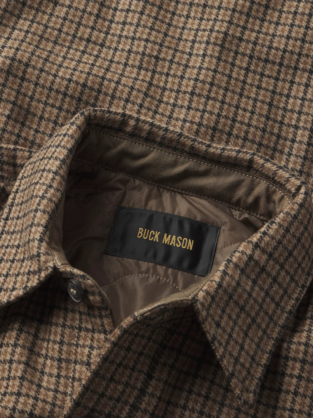 Golden Brown Gun Club Check Wool Plaid CPO Jacket