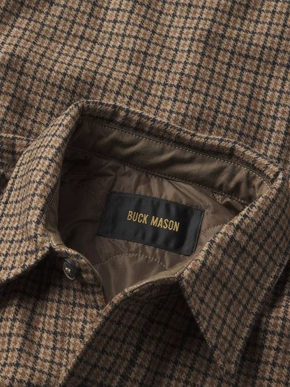 Golden Brown Gun Club Check Wool Plaid CPO Jacket
