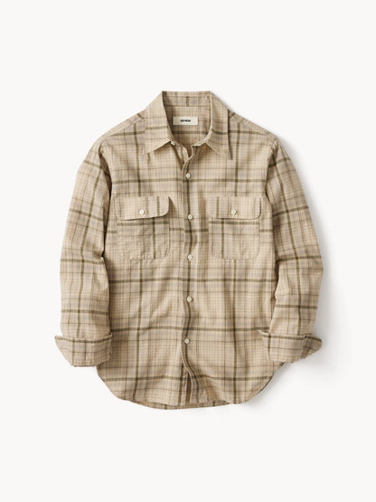 Trail Plaid Breeze Cotton Linen Ls Shirt