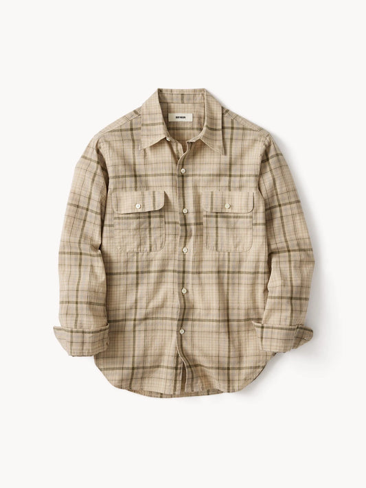 Trail Plaid Breeze Cotton Linen Ls Shirt