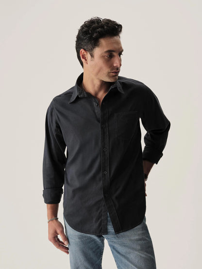 Dress Navy Draped Twill One Pocket Shirt