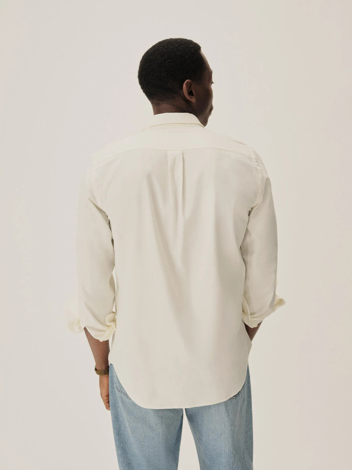 Natural Draped Twill One Pocket Shirt