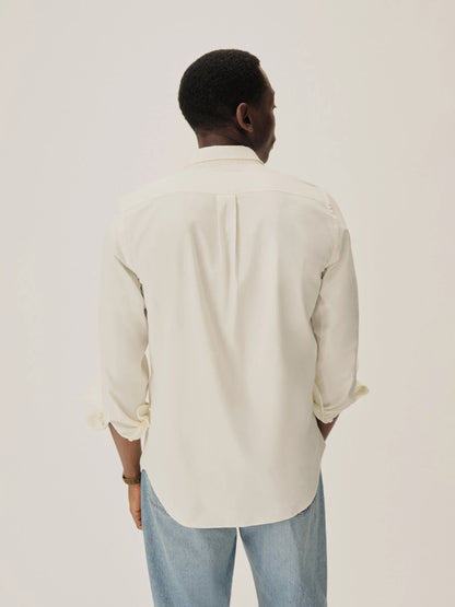 Natural Draped Twill One Pocket Shirt