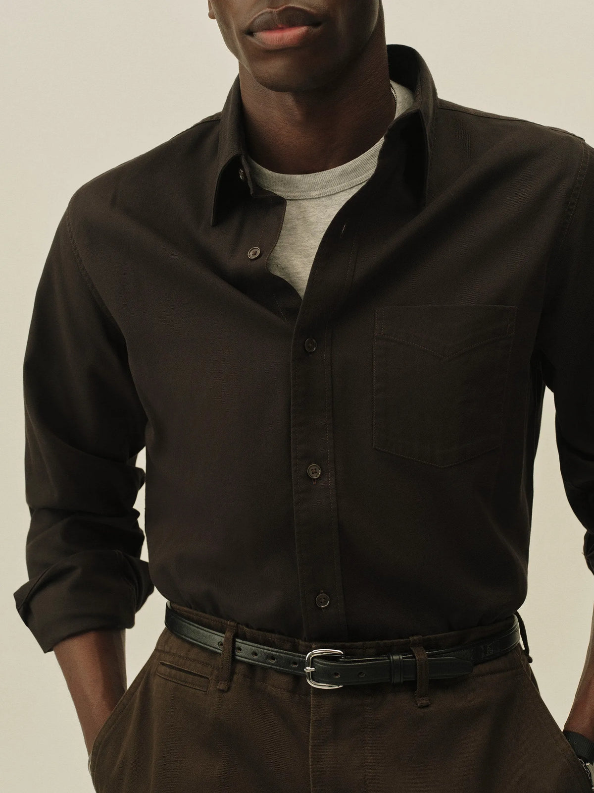 Ironwood Draped Twill One Pocket Shirt