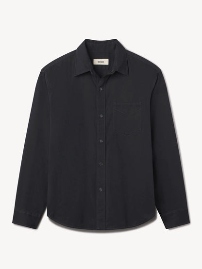 Dress Navy Draped Twill One Pocket Shirt