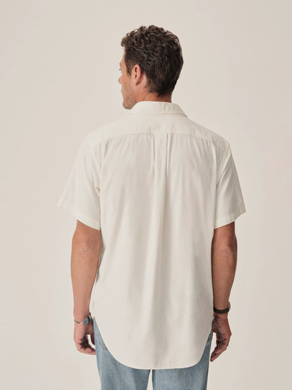 Natural Draped Twill S/S One Pocket Shirt