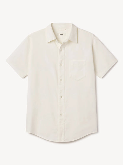 Natural Draped Twill S/S One Pocket Shirt