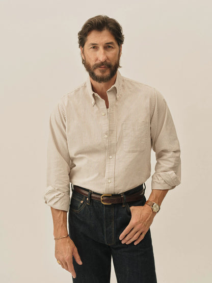 Dark Brick Brook Stripe Big Oxford