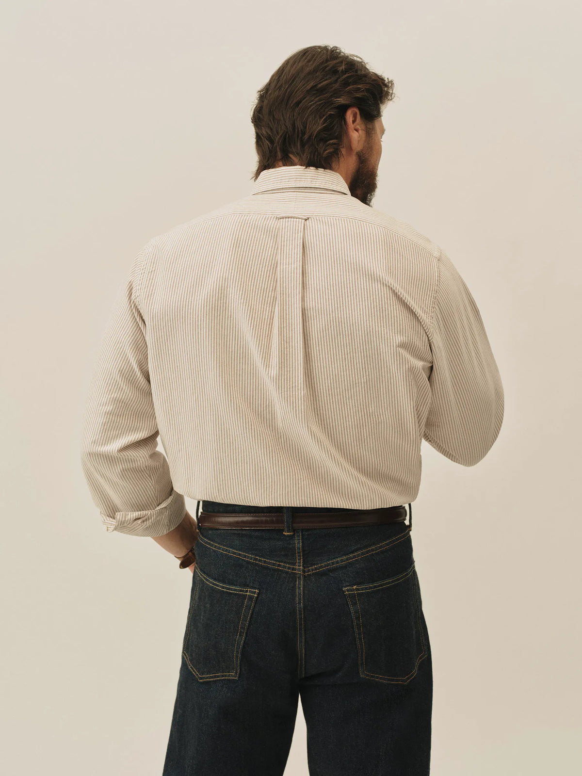 Dark Brick Brook Stripe Big Oxford