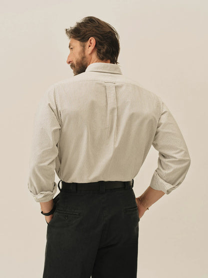Olive/White Brook Stripe Big Oxford