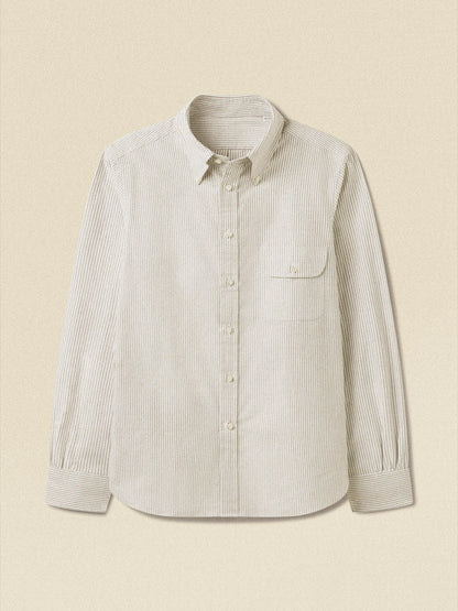 Brown/White Stripe Bryceland's X Buck Mason Perfect OCBD Shirt