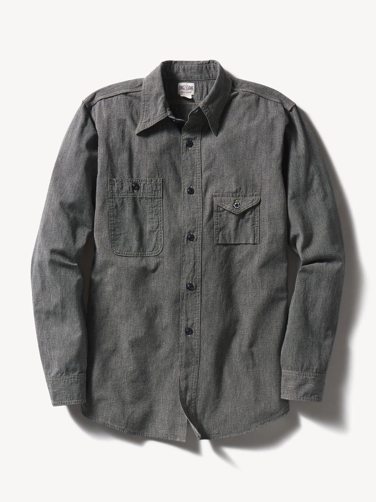 Salt and Pepper Jaspe Big Yank X Buck Mason 2-Pocket Asymmetrical Work Shirt
