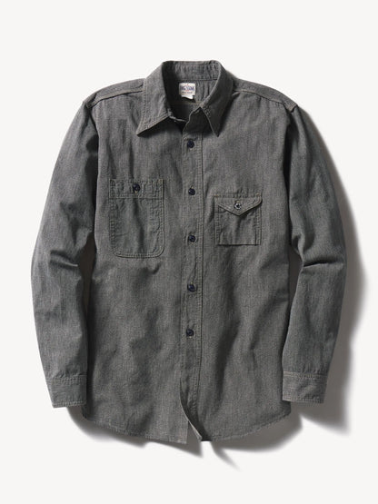 Salt and Pepper Jaspe Big Yank X Buck Mason 2-Pocket Asymmetrical Work Shirt