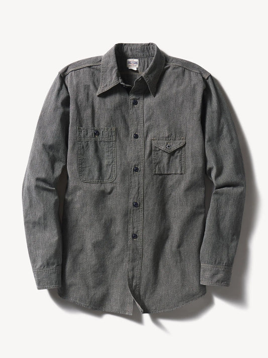 Salt and Pepper Jaspe Big Yank X Buck Mason 2-Pocket Asymmetrical Work Shirt