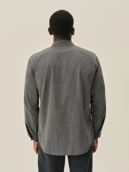 Salt and Pepper Jaspe Big Yank X Buck Mason 2-Pocket Asymmetrical Work Shirt