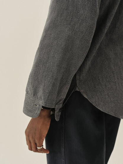 Salt and Pepper Jaspe Big Yank X Buck Mason 2-Pocket Asymmetrical Work Shirt