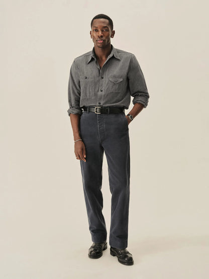 Salt and Pepper Jaspe Big Yank X Buck Mason 2-Pocket Asymmetrical Work Shirt