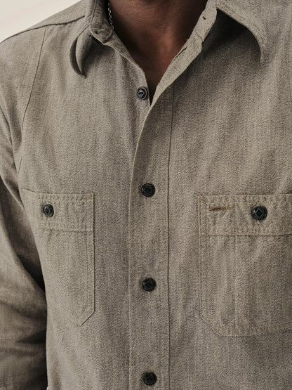Oatmeal Jaspe Big Yank X Buck Mason 2-Pocket Ventilated Work Shirt