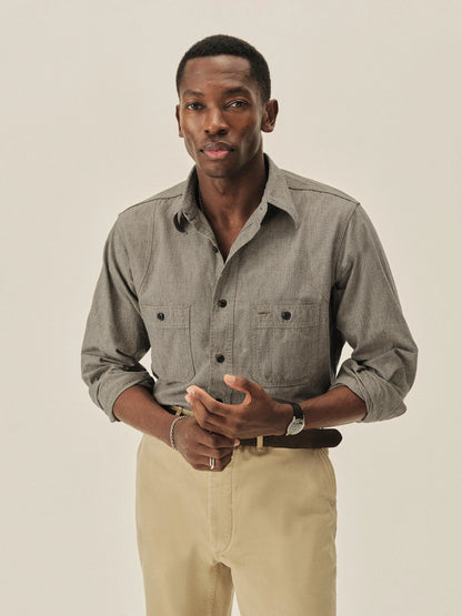 Oatmeal Jaspe Big Yank X Buck Mason 2-Pocket Ventilated Work Shirt
