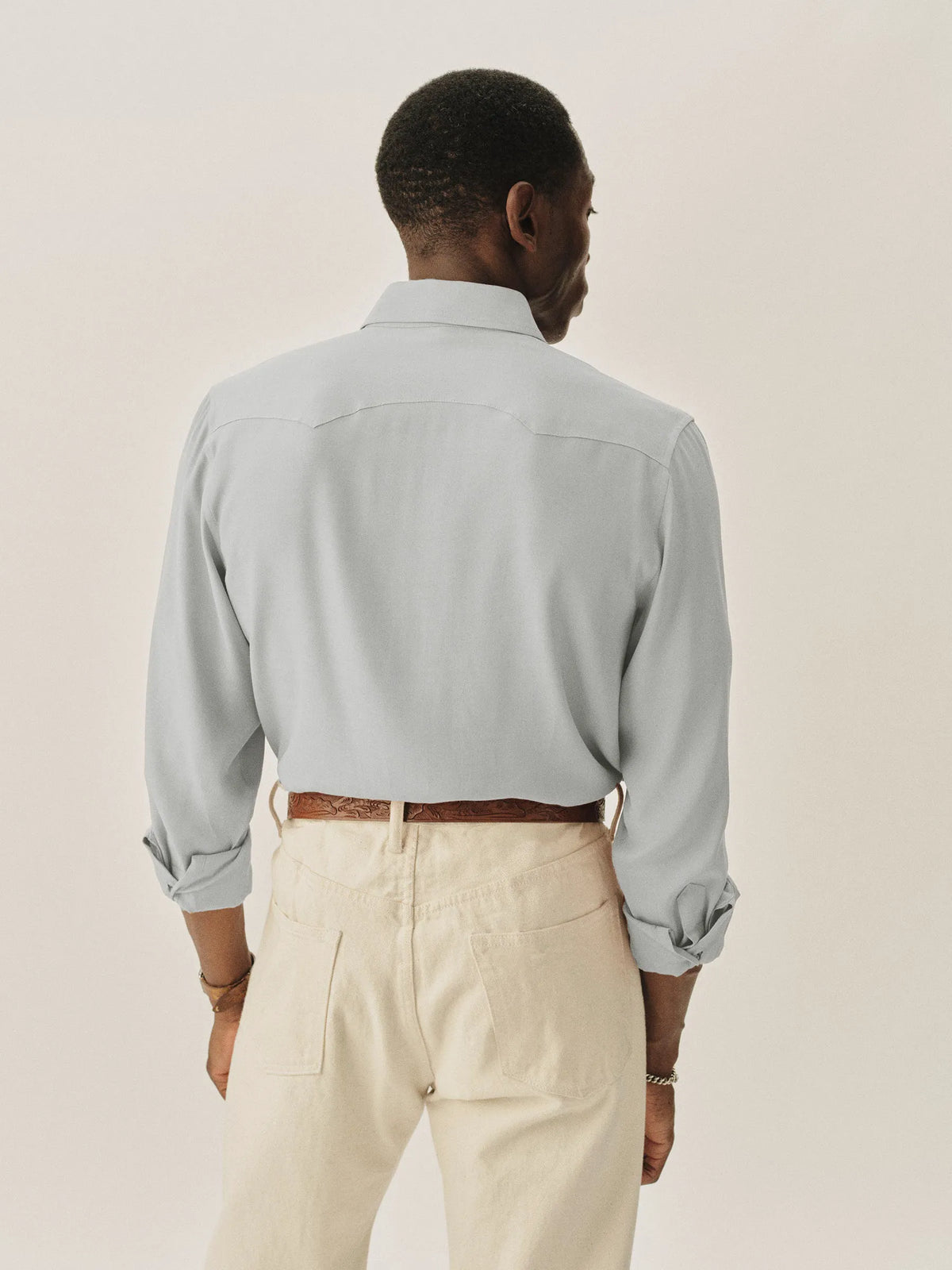 Light Blue Sunset Rayon Western Shirt