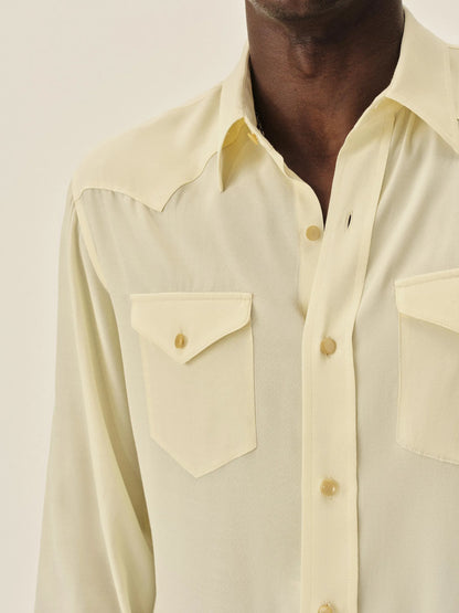 Vintage Yellow Sunset Rayon Western Shirt