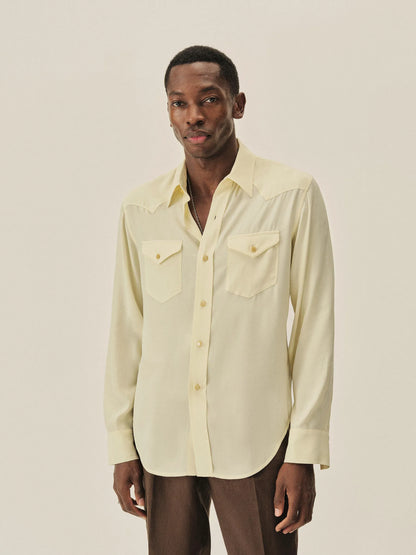 Vintage Yellow Sunset Rayon Western Shirt