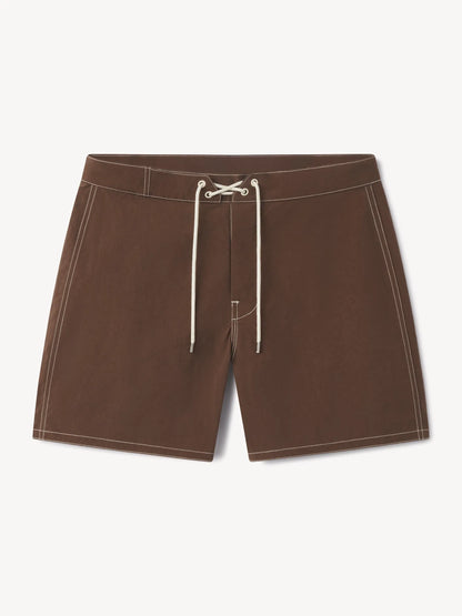 Brown 5.5" Japanese Oxford Board Short