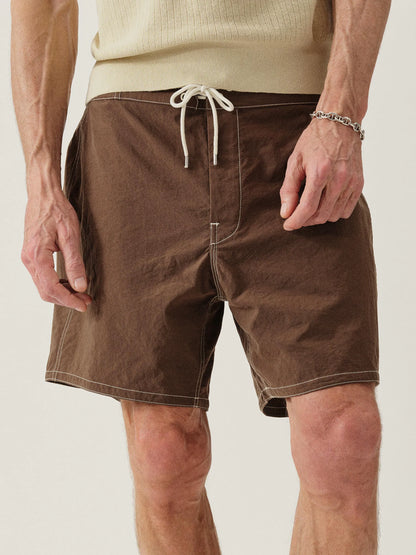 Brown 5.5" Japanese Oxford Board Short