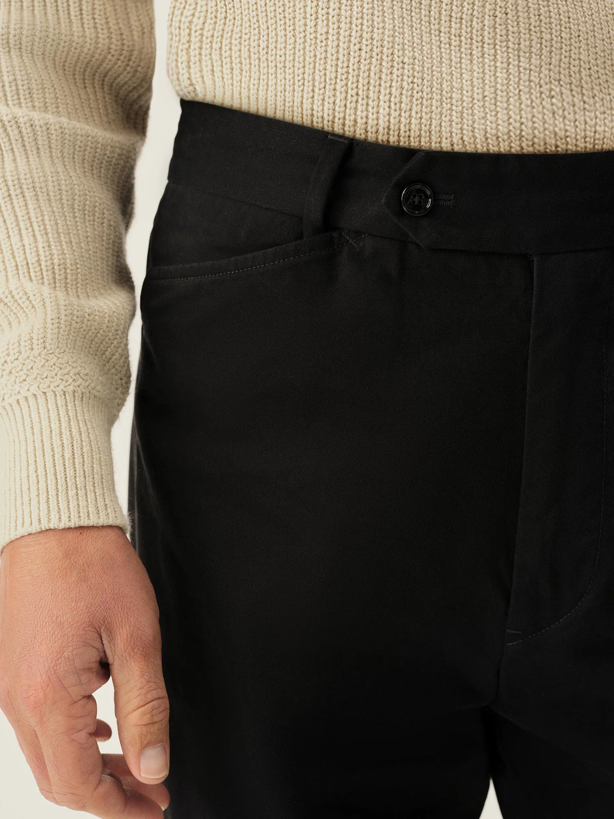 Black Cotton Twill El Camino Pant