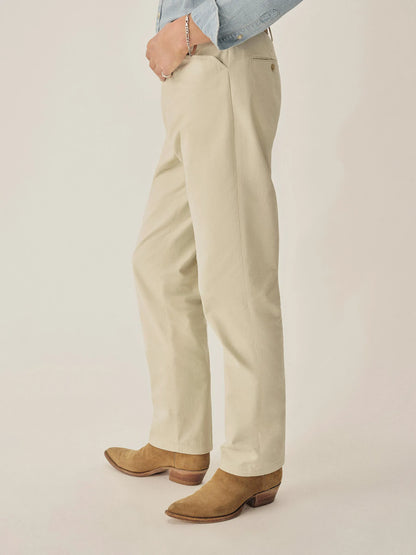 Pearl Snap White Cotton Twill El Camino Pant