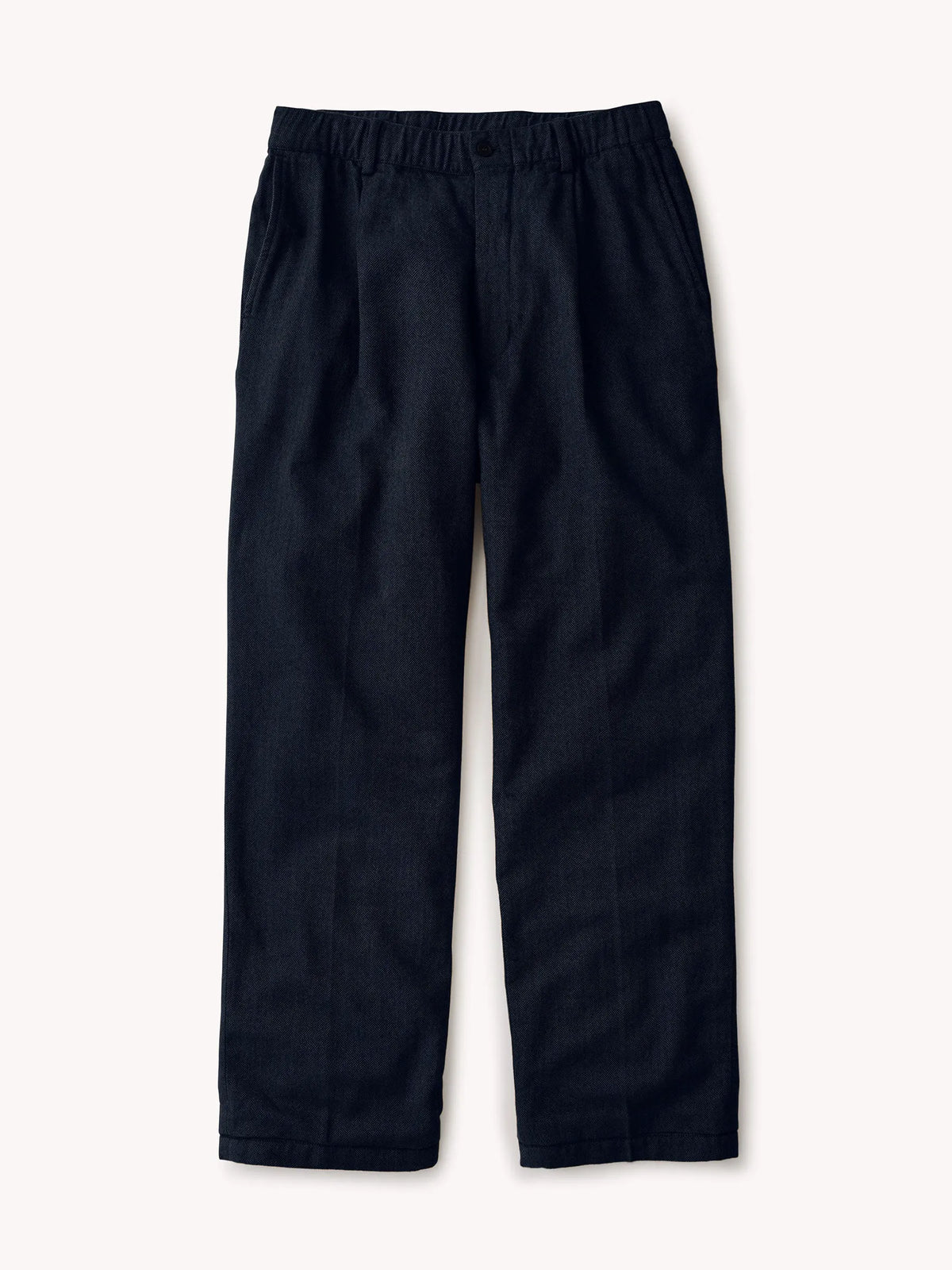 Navy Charcoal Herringbone Cloudloom Cotton Wool Romeo Pant