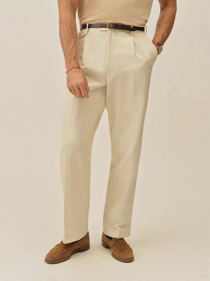 Natural Hollywood Pleated Trouser