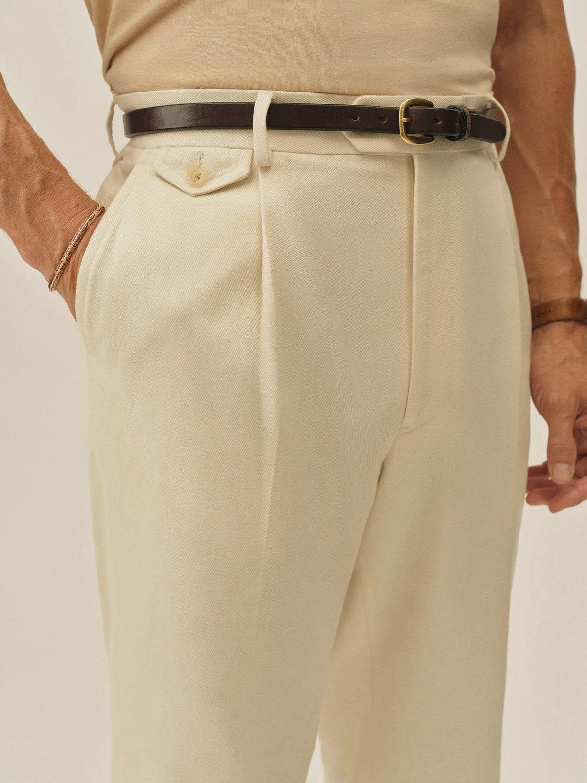 Natural Hollywood Pleated Trouser